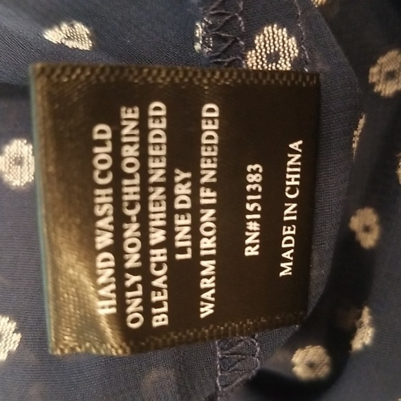 💕ANTHROPOLOGY CURRENT AIR💕 Bosworth Polka Dot Blouse ~ Navy Blue Large - Picture 13 of 13